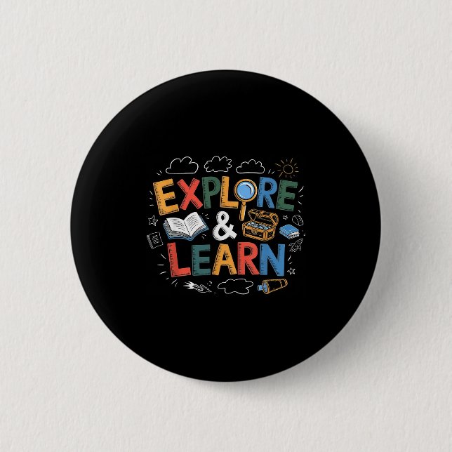 Play Is Learning Explore And Learn Preschool Teach 2 Inch Round Button (Front)