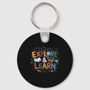 Play Is Learning Explore And Learn Preschool Teach Keychain