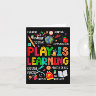 Play Is Learning Kindergarten Preschool Teacher Li Card