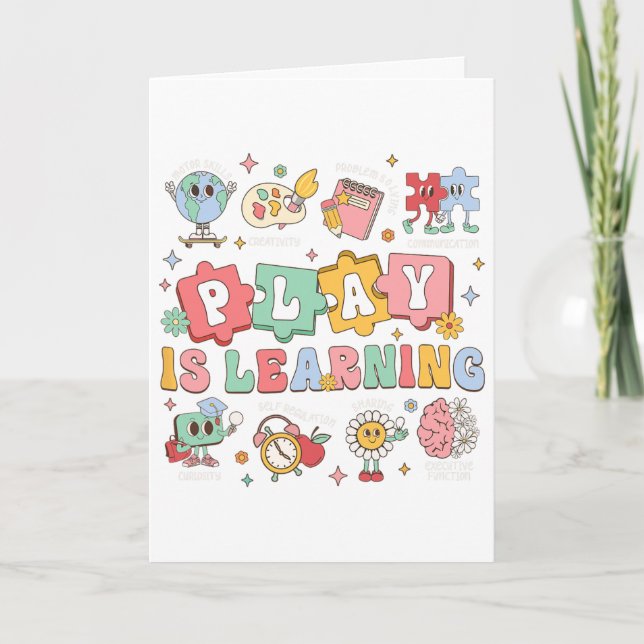 Play Is Learning Preschool And Kindergarten Teache Card (Front)