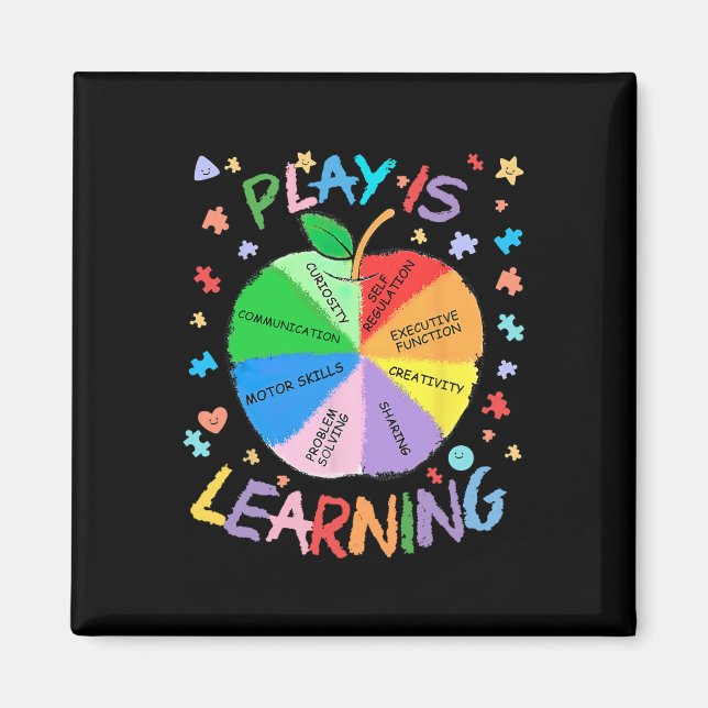 Play Is Learning Special Education Autism Awarenes Magnet (Front)