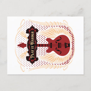 Play it harder Gitarre Postcard
