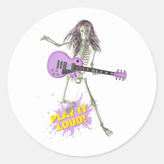 Play It Loud!  Classic Round Sticker (Front)