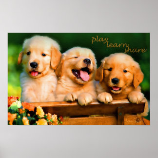 Play Learn Share Puppies Print