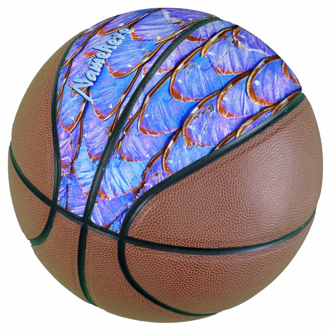Play like a Girl! Personalized Butterfly Wings Basketball (Angled)