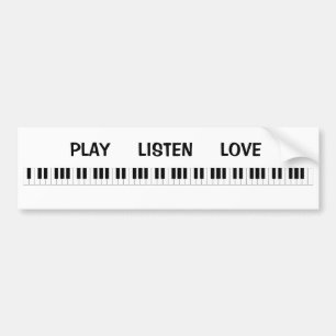 Play Listen Love Bumper Sticker