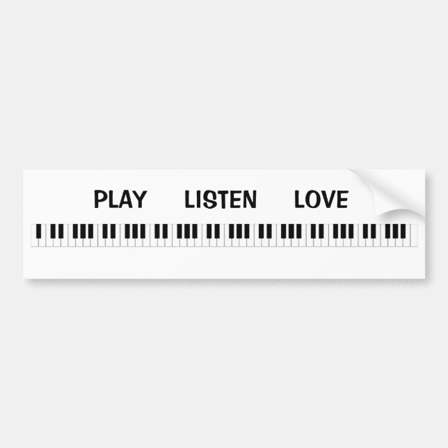 Play Listen Love Bumper Sticker (Front)