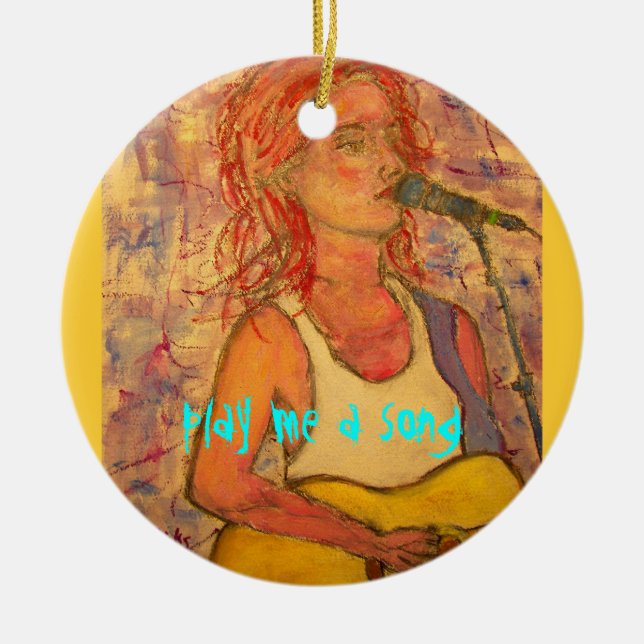 play me a song ceramic ornament (Front)
