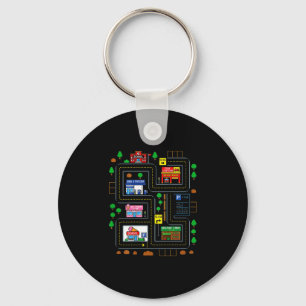 Play on dads back city map race track tired dads keychain