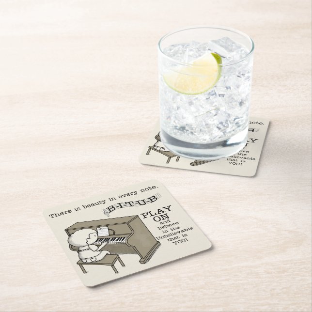 Play On Square Paper Coaster (Insitu)