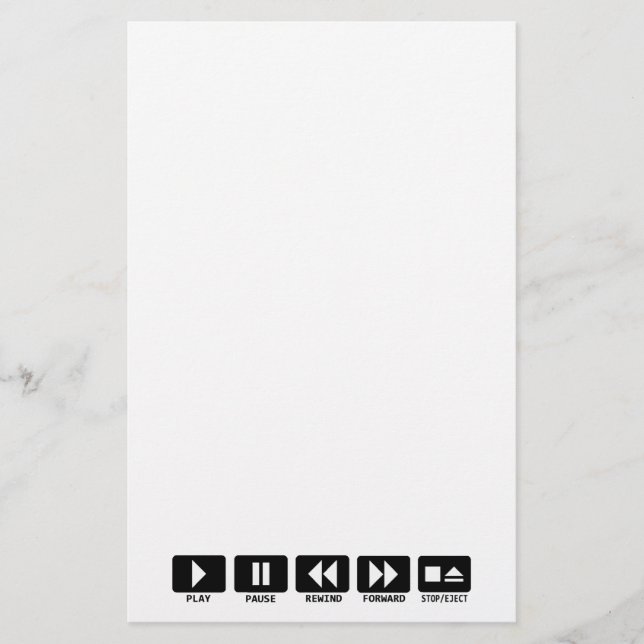 play pause rewind forward stop/eject stationery (Front)