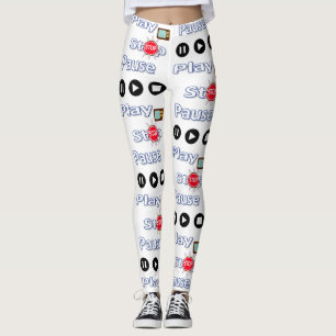 Play Pause Stop Leggings
