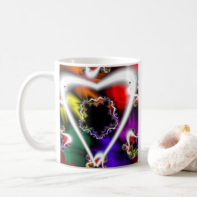 Play | Rainbow Fractal Art Coffee Mug (With Donut)