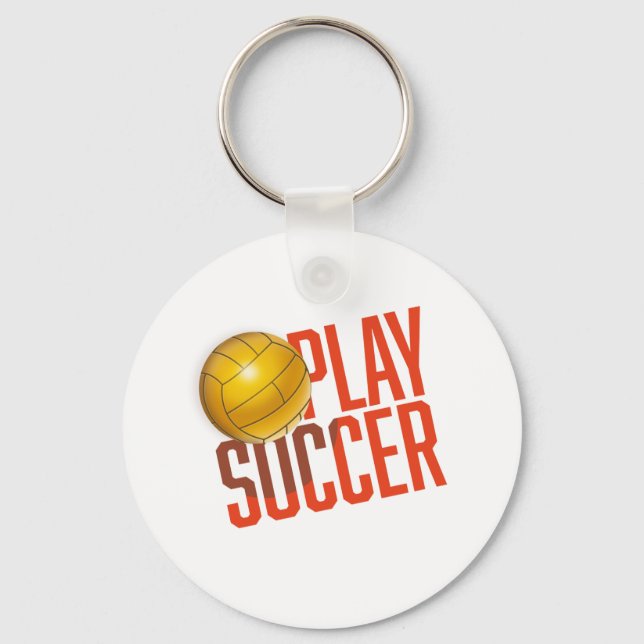 Play Soccer T-Shirt Keychain (Front)