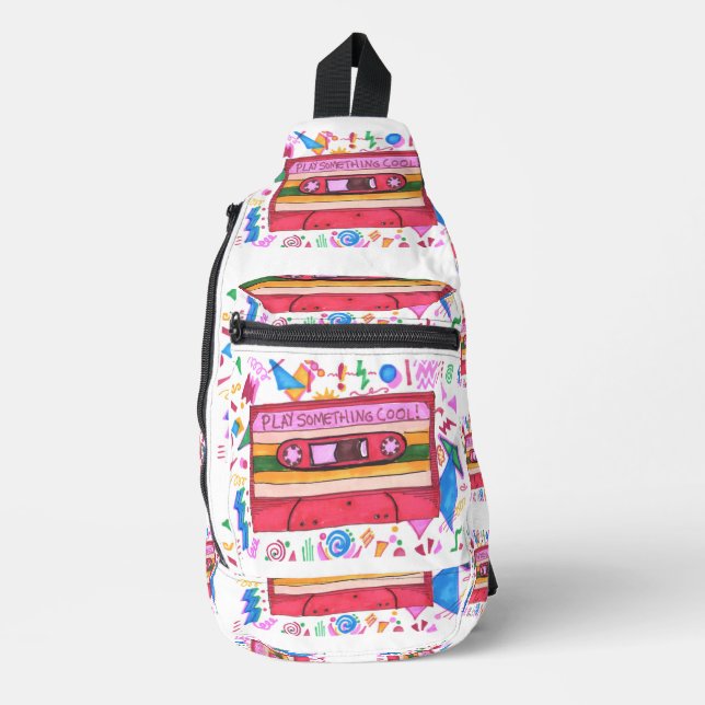 Play Something Cool Music Mixtape Art Fun Sling Bag (Front)