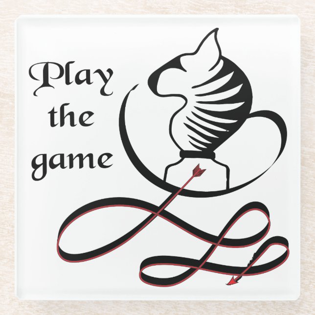 Play the GAME Bull Terrier Glass Coaster (Front)