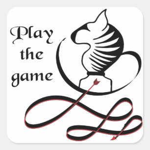 Play the GAME Bull Terrier Square Sticker