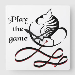 Play the GAME Bull Terrier Square Wall Clock
