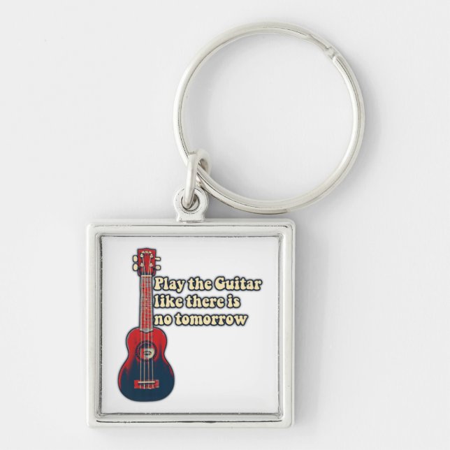 Play the guitar like there is no tomorrow. retro keychain (Front)