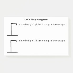 Play Two Games of Hangman Per Sheet Post It Notes