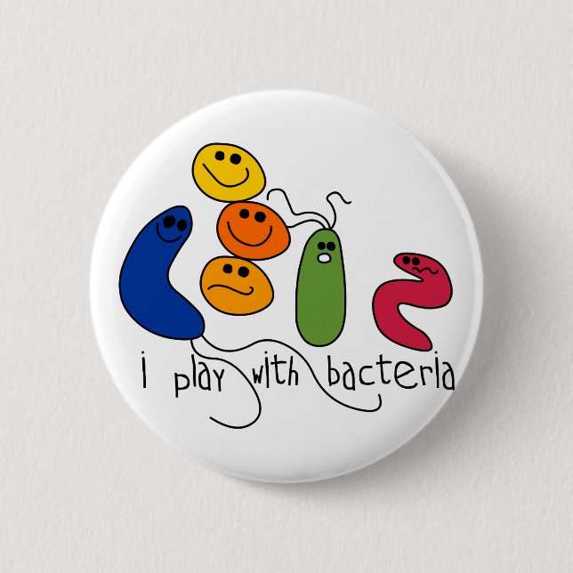 Play with Bacteria 2 Inch Round Button (Front)