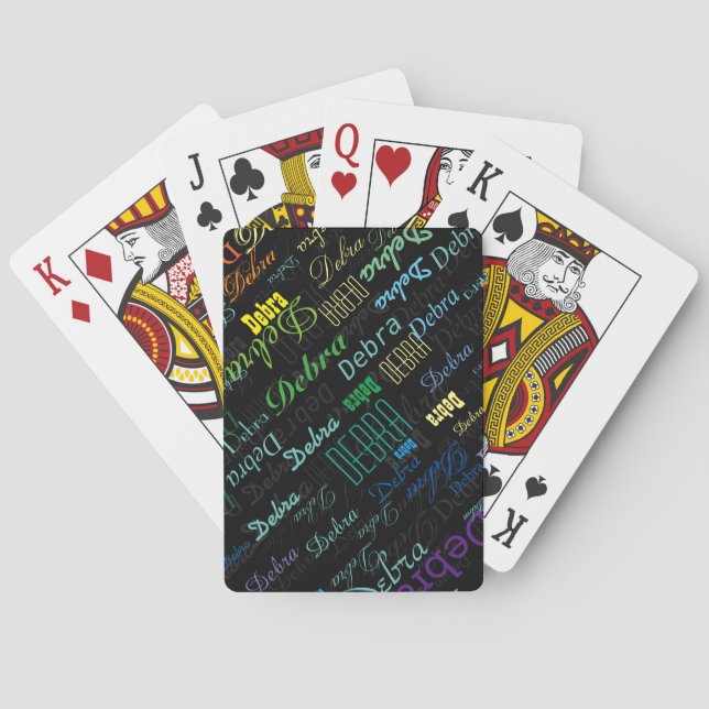 play with colourful names playing cards (Back)