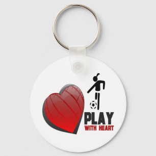 PLAY WITH HEART GIRL'S SOCCER KEYCHAIN
