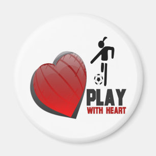 PLAY WITH HEART GIRL'S SOCCER MAGNET