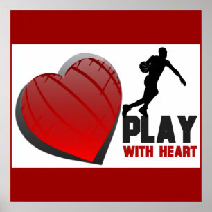 Play With Heart Mens Basketball Poster