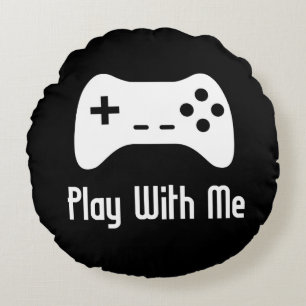 Play With Me Video Game Round Pillow