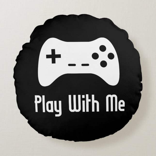 Play With Me Video Game Round Pillow (Front)