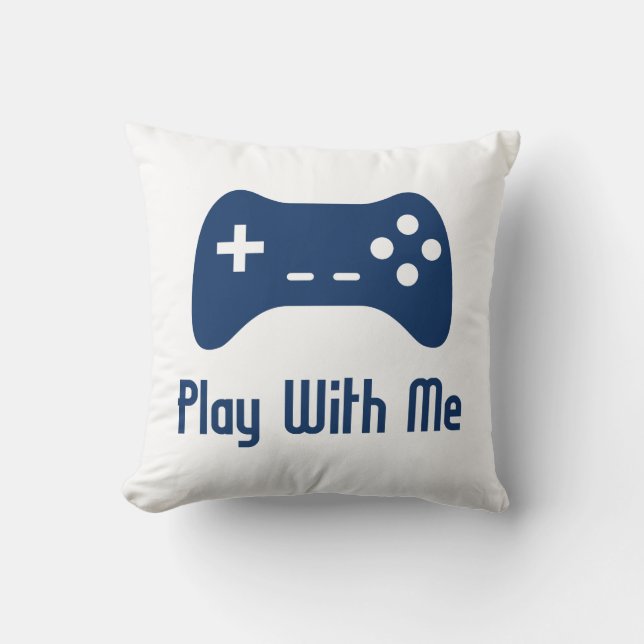 Play With Me Video Game Throw Pillow (Front)