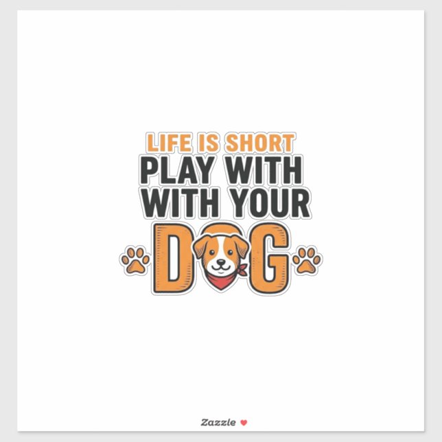 Play With Your Dog Funny Vintage Engraving Design_ (Sheet)