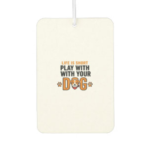 Play With Your Dog Funny Vintage Engraving Design_ Air Freshener