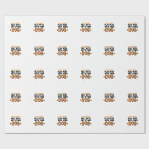 Play With Your Dog Funny Vintage Engraving Design_ Wrapping Paper