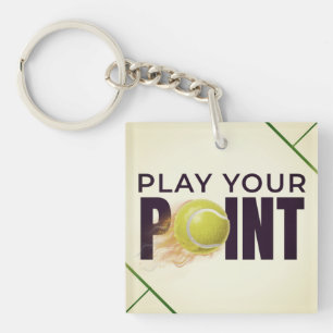 Play Your Point Tennis Art Keychain