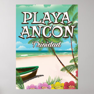 Playa Ancón Trinidad travel poster