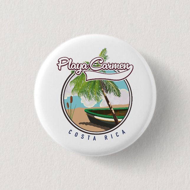 Playa carmen Costa rica 1 Inch Round Button (Front)
