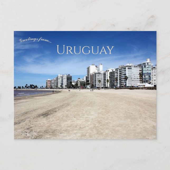 Playa de Pocitos, Montevideo, Uruguay Postcard (Front)