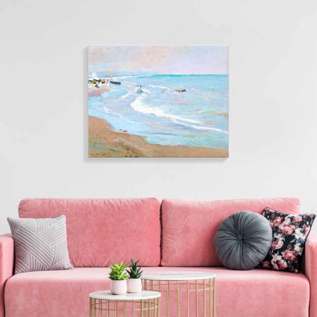 Playa de Valencia | Joaquín Sorolla Canvas Print (Insitu(LivingRoom))