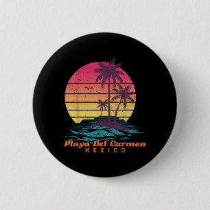 Playa Del Carmen Beach Mexico Tropical Sunset 2 Inch Round Button