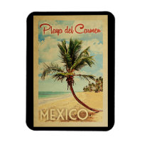 Playa del Carmen Magnet Palm Tree Vintage voyage