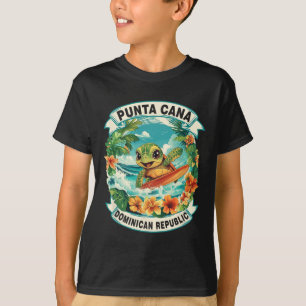 Playa Del Carmen Mexico Cute Sea Turtle Surfing Su T-Shirt