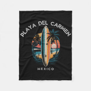 Playa Del Carmen Mexico Men Women Surfing _1 Fleece Blanket