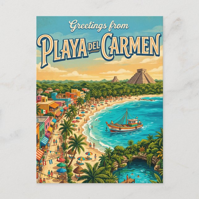 Playa del Carmen Mexico Postcard (Front)