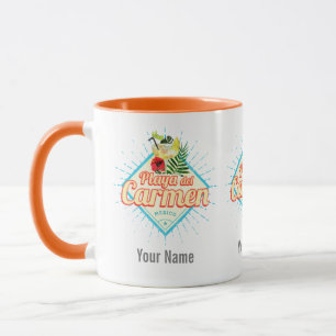 Playa del Carmen Mexico Retro Cocktail Vintage Mug