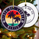 Playa del Carmen Mexico Retro Palm tree 60s Ceramic Ornament<br><div class="desc">Playa del Carmen beach design. The beaches of Mexico are the best destination for summer vacation. You can gift this design to yourself or to someone who is going to summer at Playa del Carmen Playa. It is designed for surfers. For all beach lovers, this is for you. - "...</div>