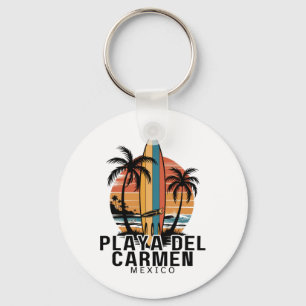 Playa Del Carmen Mexico Surfing Surfer _1 Keychain