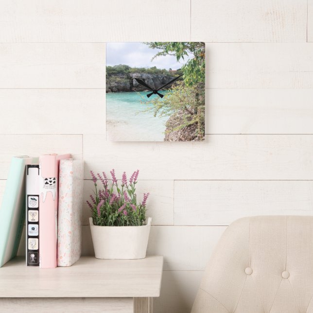 Playa Lagun Dream 1 Square Wall Clock (Reading Room)