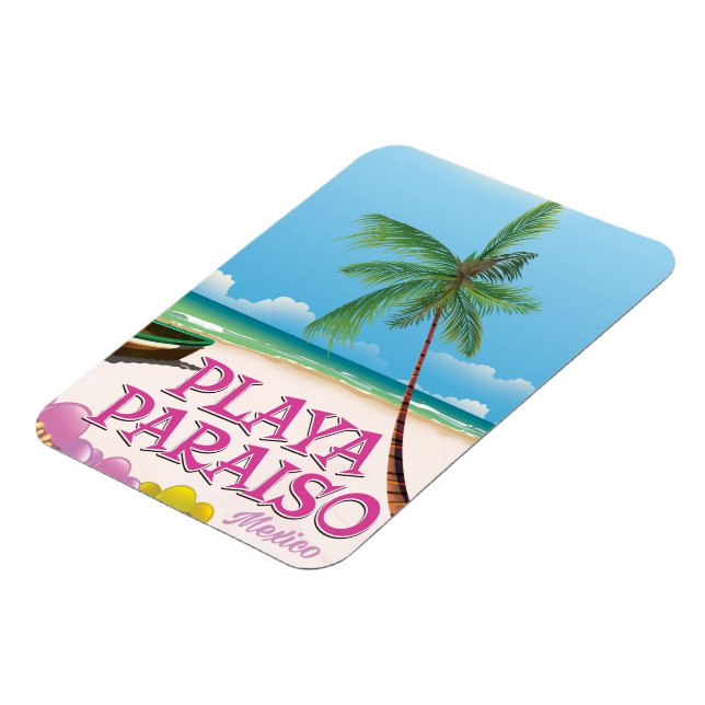 Playa Paraiso Mexico Beach poster Magnet (Left Side)
